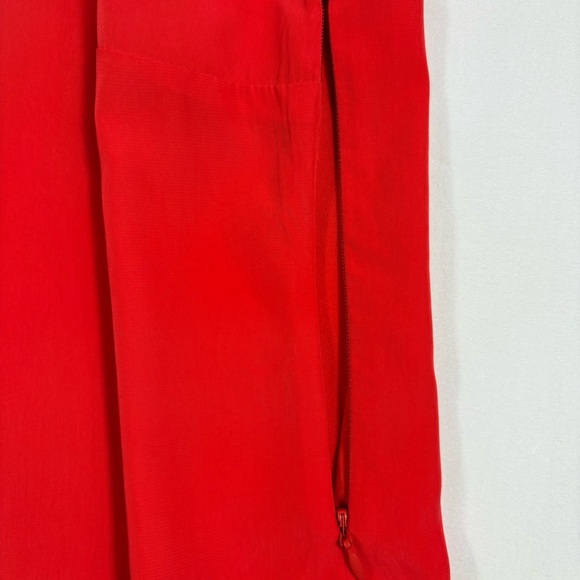 J. Crew Tomato Red Sleeveless V-Neck Flounce Dress - Picture 3 of 9